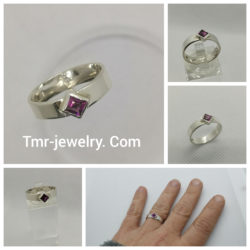 Damering med Garnet Rhodolite sten.